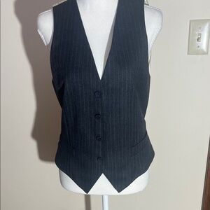 Women’s Charcoal Grey Pinstripe Vest